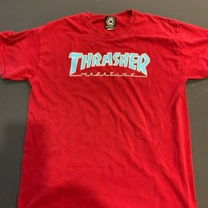 Red and blue men’s thrasher shirt